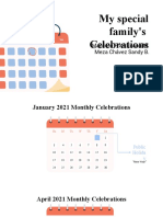 Family celebrations calendar