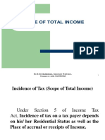 Incidence of Tax and Scope of Total Income