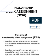Scholarship Work Assignment (SWA)