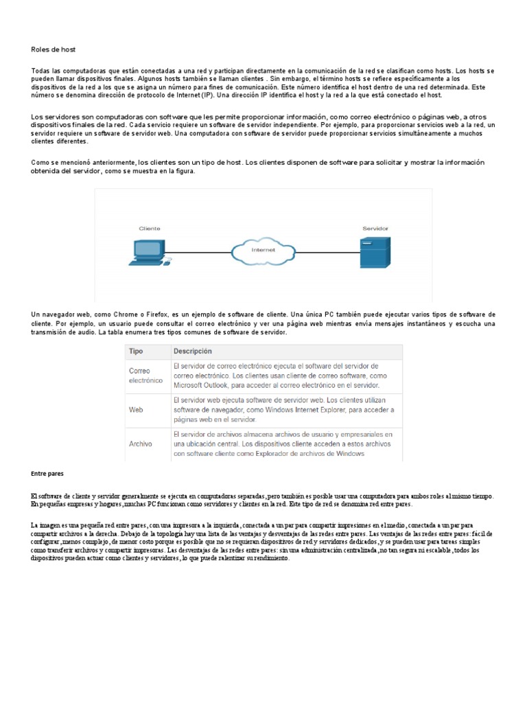 Roles y tipos de dispositivos host en redes | PDF | Red de computadoras ...
