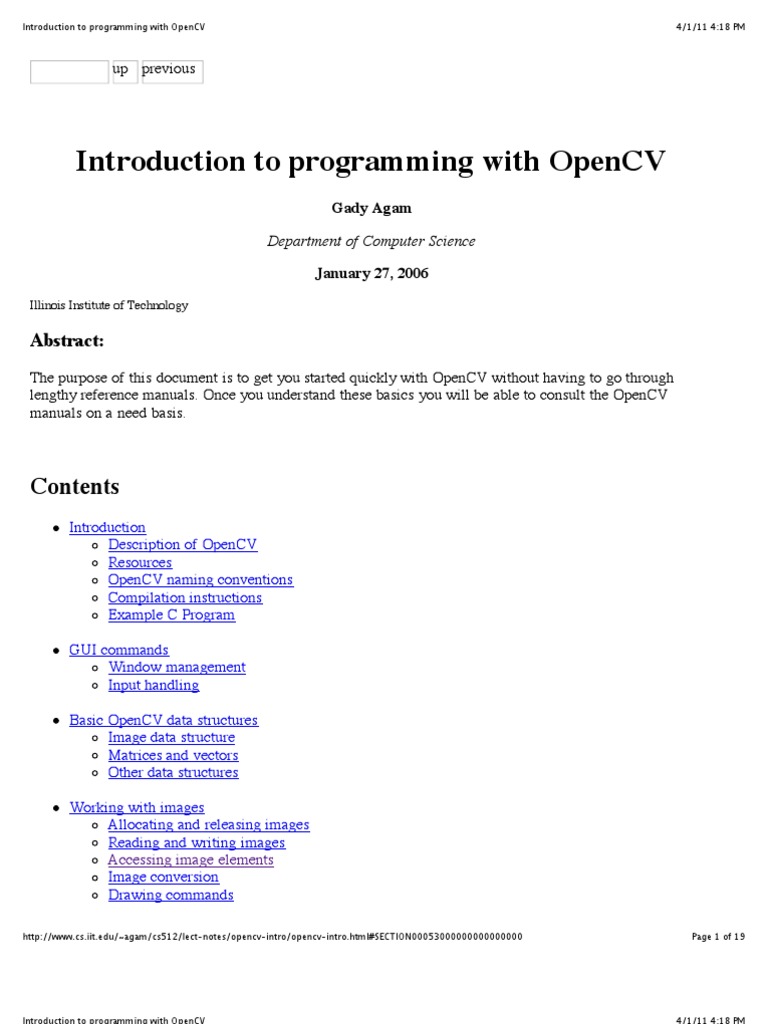 Introduction To Programming With OpenCV | PDF | Pointer (Computer ...