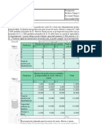 Presupuesto producción empresa Yungui S.A