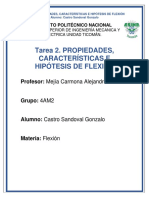 Tarea 2. PROPIEDADES, CARACTERÍSTICAS E HIPÓTESIS DE FLEXIÓN