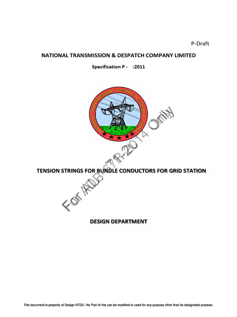Tension Strings Specification for Grid Stations | PDF | Electrical ...