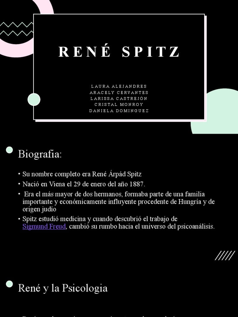 Biografía y aportes de René Spitz | PDF | Sicología | Psicoanálisis