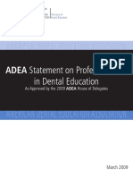 (3.2.5) ADEA Statement On Professionalism in Dental Education