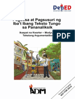 Pagbabasa at Pagsusuri11 q3 m5 Tekstong Argumentatibo v3