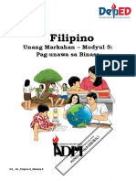 Filipino8 - q1 - Mod5 - Pag-Unawa Sa Binasa