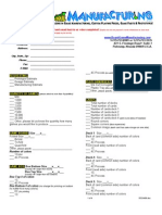 Board Game Manufacturing - Estimate Form - 2010