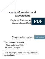 E4. Class 01.pre-Intermediate Class Information. SV
