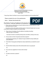 Sanatan Gaurchandra Das Pre and Post Feedback Form