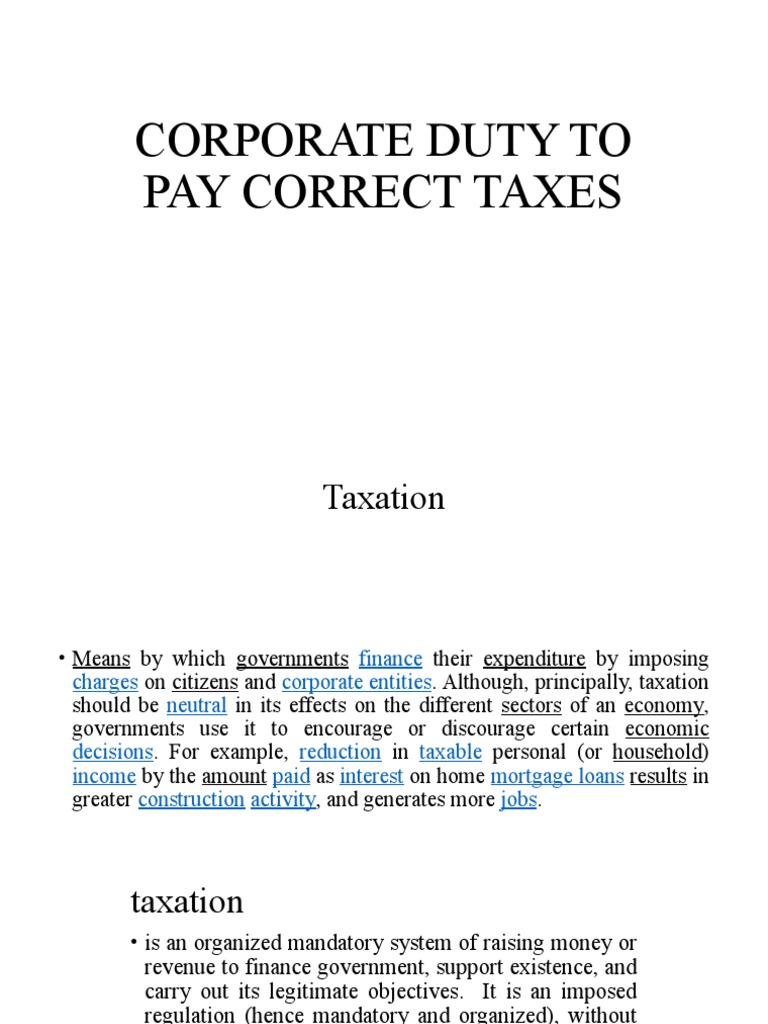 Corporate Tax Obligations Explained | PDF | Taxes | Progressive Tax