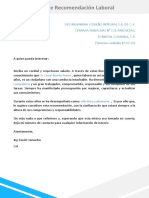 39 Modelo de Carta de Recomendacion Laboral