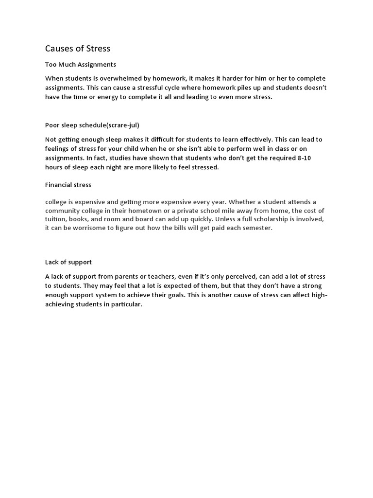 Causes of Stress | PDF