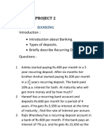 Project 2: Introduction About Banking. Types of Deposits. Briefly Describe Recurring Deposit. Questions