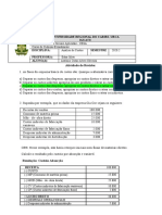 Atividade 4 - Análise de Custos