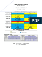 Lakan Dula High School Tondo, Manila: Time Monday & Wednesday Tuesday & Thursday