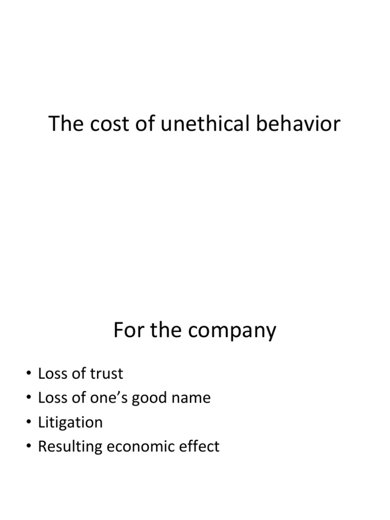 The Cost of Behavior PDF