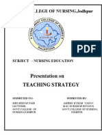 Presentation On Teaching Strategy: Govt - College of Nursing, Jodhpur