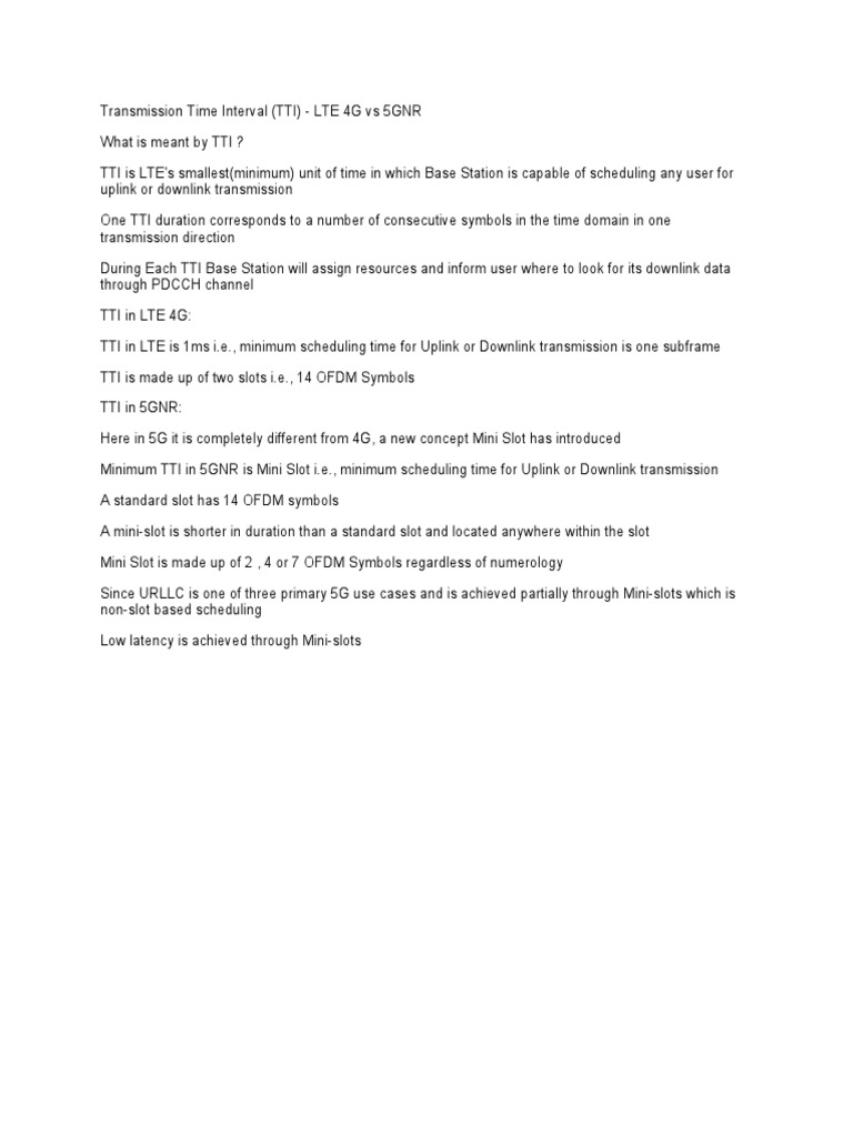 An Analysis of Transmission Time Interval in 4G LTE and 5G NR Networks ...