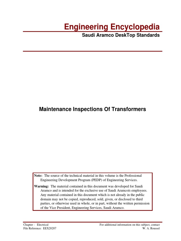 Transformer Maintenance Inspection Guide | PDF | Transformer | Capacitor