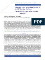 Does The Media Attention Affect The Trading Volume of Online P2P Lending Platforms? - Based On The Mediating Effect of The Investor Attention