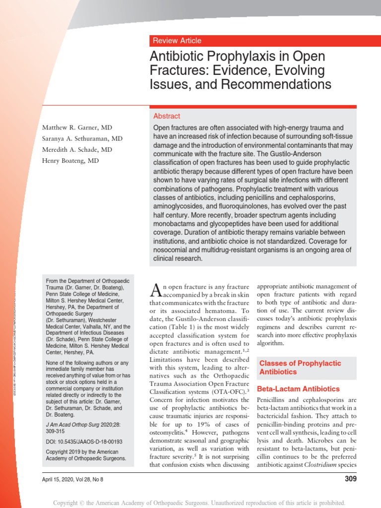 Antibiotic Prophylaxis in Open Fractures .1 PDF Methicillin