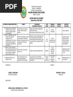 Melgar National High School Action Plan in Lis/Ebeis School Year 2019-2020