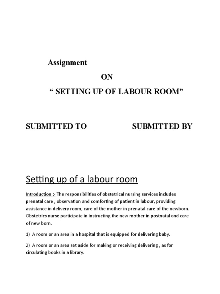 Labour Room Setup Guidelines | PDF | Childbirth | Public Health