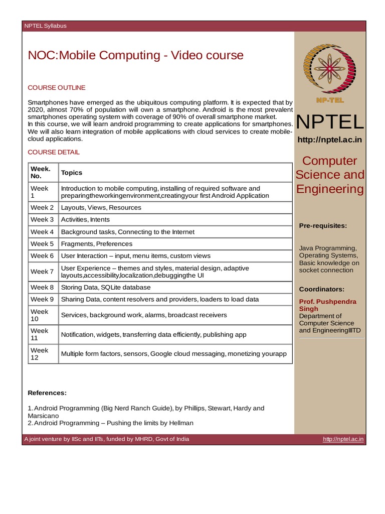 Nptel noc mobile computing video course pdf android operating