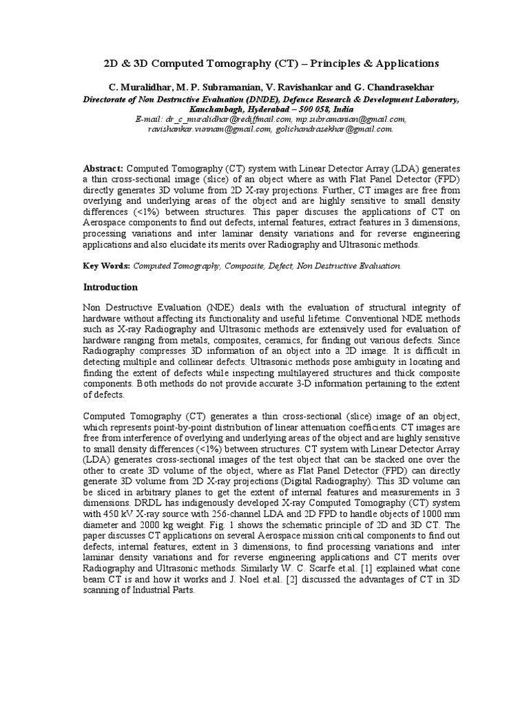 2D vs 3D Computed Tomography Insights | PDF | Ct Scan | Tomography