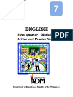 English: First Quarter - Module 3 Active and Passive Voice