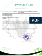 Surat Panggilan Kerja PT. SAWINDO AGRO