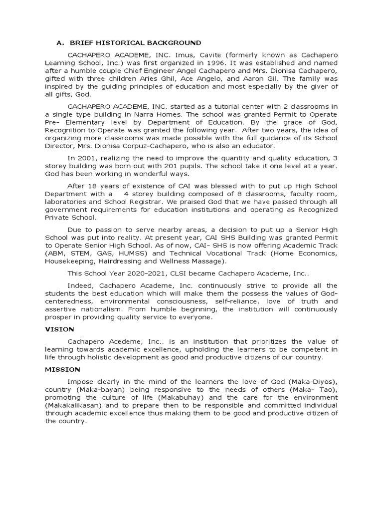 A. Brief Historical Background | PDF | Educational Technology | Learning