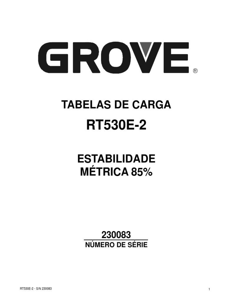 Tabela de Carga Grove | PDF | Guindaste (máquina) | Ferimento
