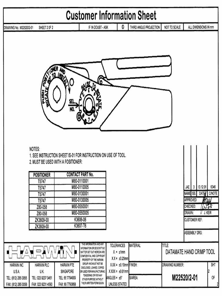 Harwin M22520/2-01 Crimp Tool Guide | PDF | Electrical Connector ...