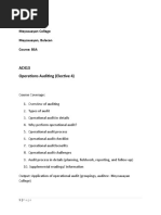 AC413 Operations Auditing Outline & Content