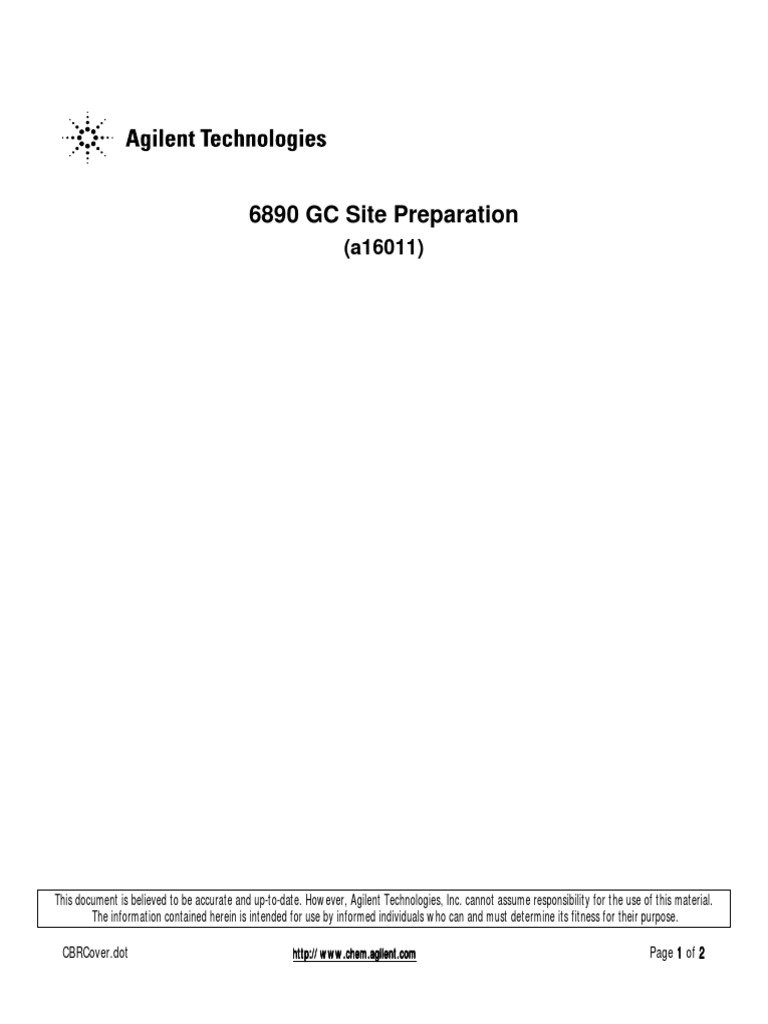 Agilent 6890 GC Site Preparation Guide | PDF | Gas Chromatography ...