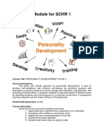 Module For SCHR 1: Course Title: Personality Development (SCHR 1) Course Description