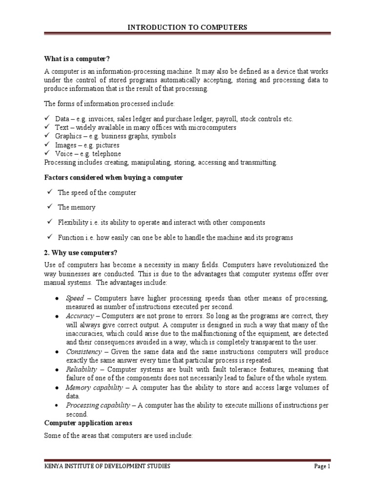 Ict Notes | PDF | Computer Data Storage | Personal Computers