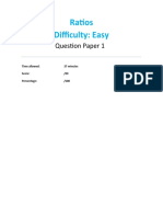 Ratios Difficulty: Easy: Question Paper 1