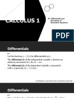 Calculus 1: 2F-Differentials and Derivatives of Parametric Equations