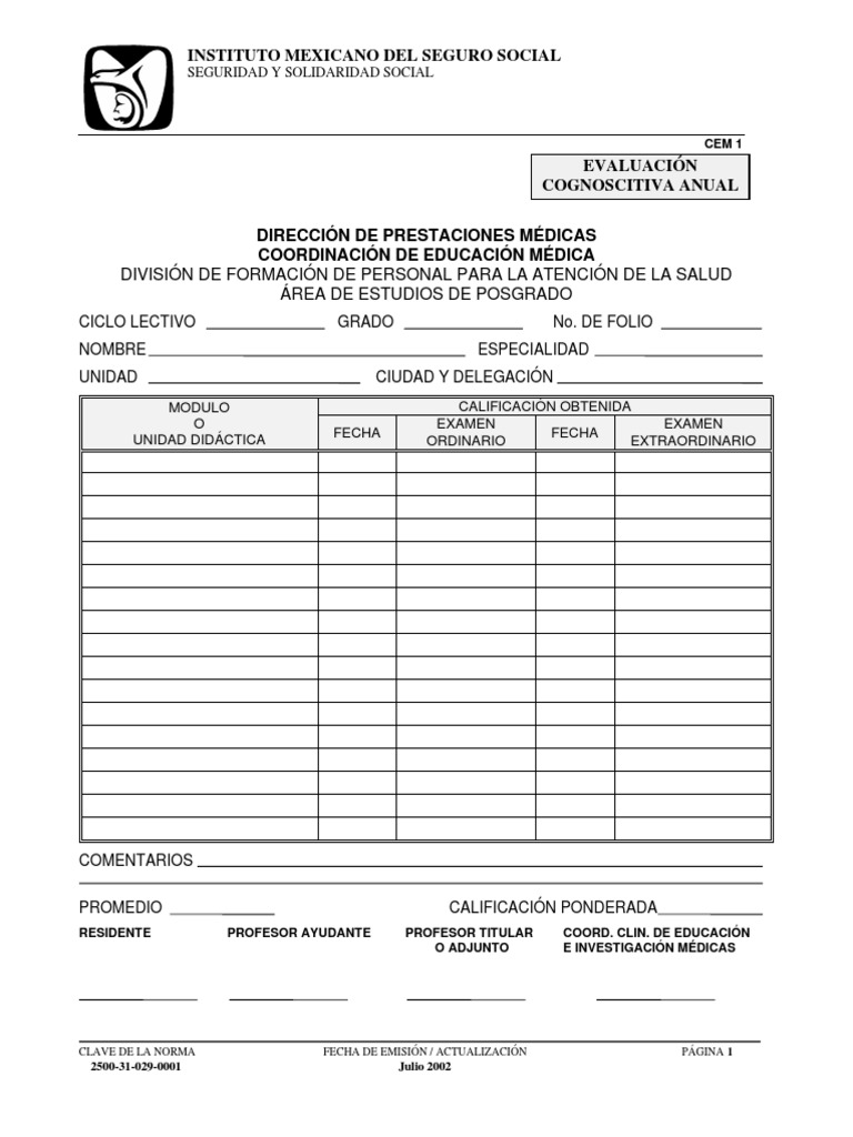 Cem Medicos Residentes | PDF | Prueba (evaluación) | Maestros