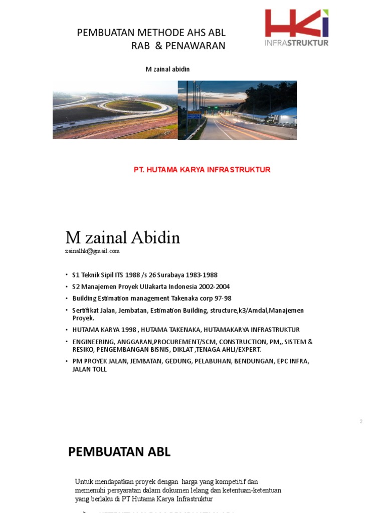 Metode AHS ABL untuk Penawaran Proyek | PDF