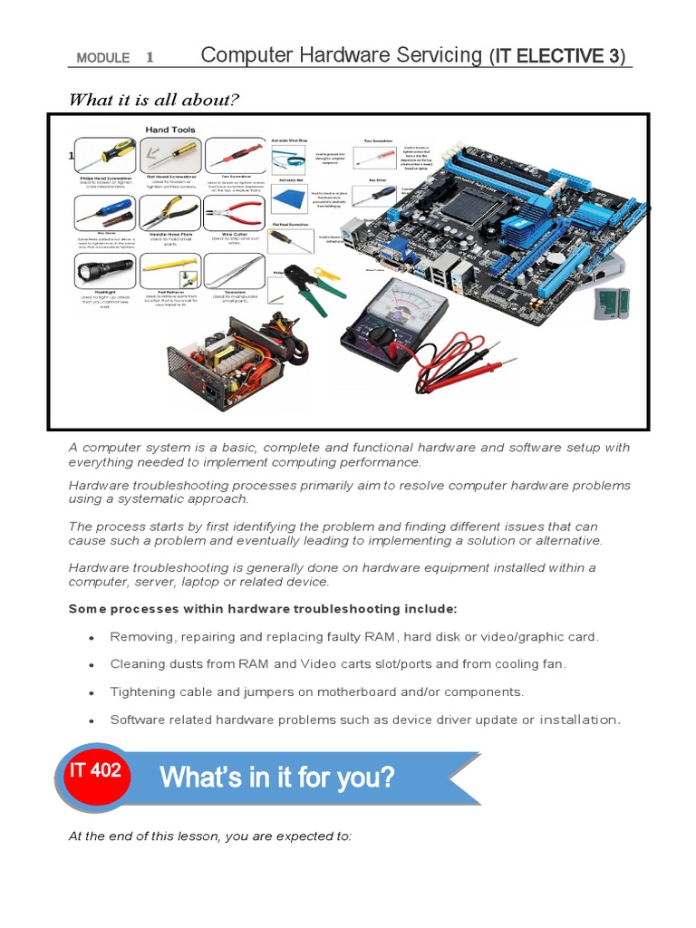 What's in It For You? Computer Hardware Servicing PDF Computer