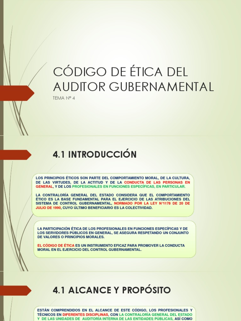 Código de Ética del Auditor Gubernamental | PDF | Gobierno | Comportamiento