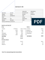 Payslip For The Month of March 2015 Earnings Deductions