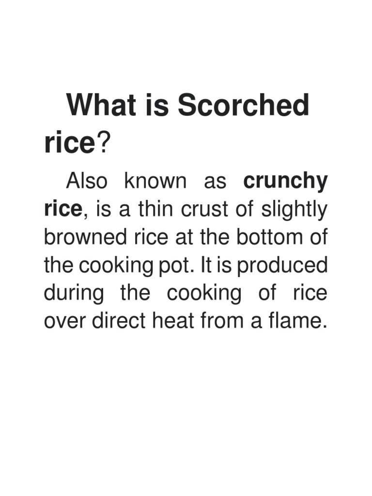 What is Scorched Rice? | PDF