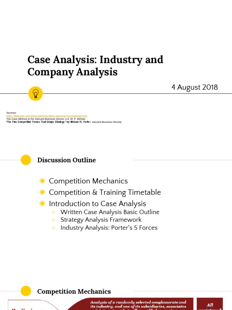 Intro To Case Analysis - 2018 PWC M&a Edition | PDF | Profit (Economics ...