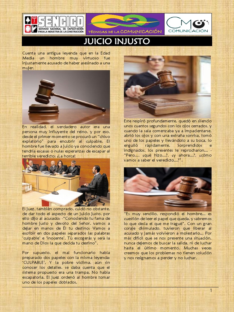 s02 Lectura Complementaria Juicio Injusto | PDF